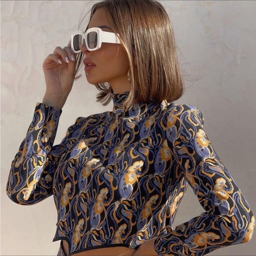 Zara printed top med Nwt